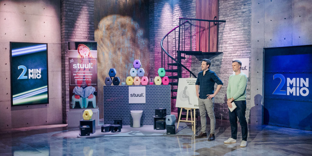 Start-up-Show 2 Minuten 2 Millionen stuul Toilettenhocker-Pitch